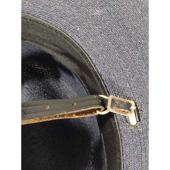 Vtg Stratton Hat Size 7 Deputy Uniform F42 Chicago USA Blue Gold Straw - Picture 7 of 16